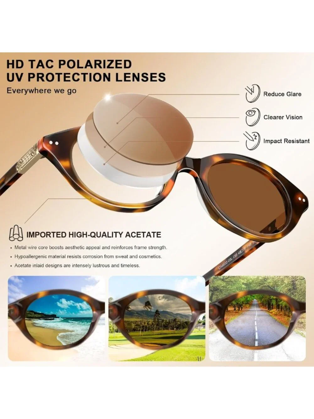 Trendy Oval Polarized Sunglasses for Small Faces | UV400 Protection
